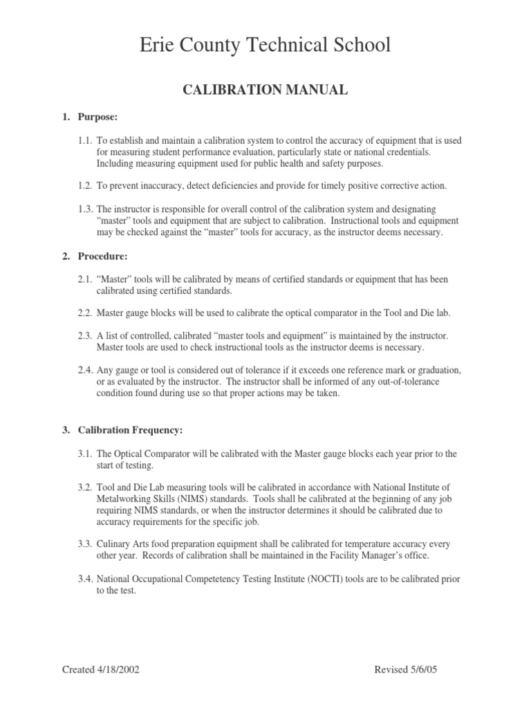 Calibration Manual Pdf