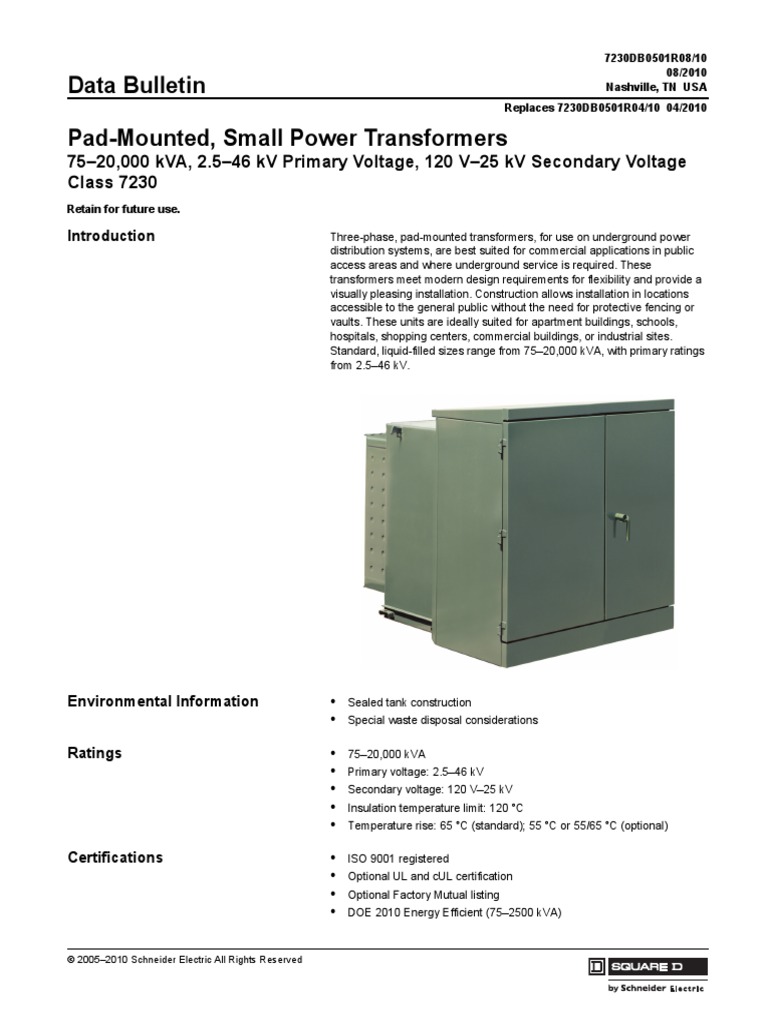 Pad Mounted Transformer Schneider PDF PDF Transformer Fuse