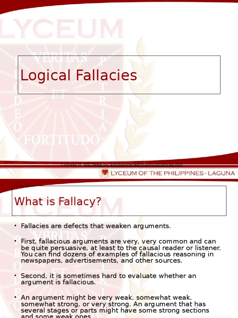 Sample essay with logical fallacies picture