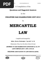 Download 2007-2013 MERCANTILE Law Philippine Bar Examination Questions and Suggested Answers JayArhSals by Jay-Arh SN259338888 doc pdf
