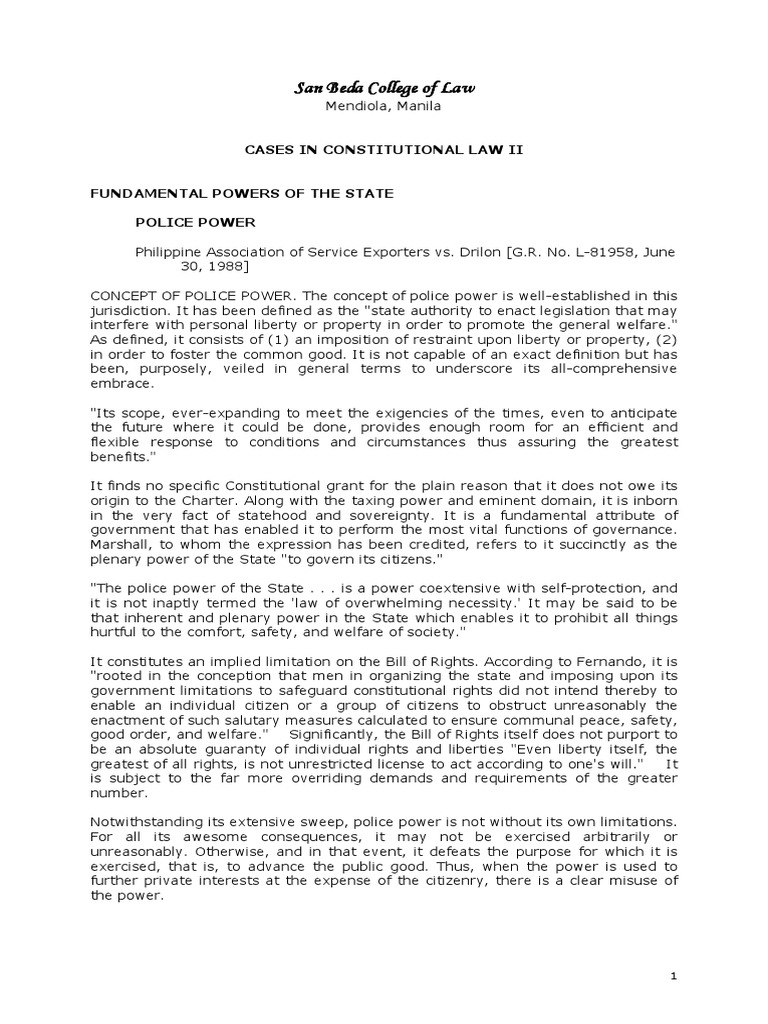 Understanding Police Power in Law | PDF | Eminent Domain | Property