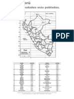 Mapa Del Perù y Relac de Ciudades Màs Pobladas