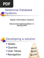 Relational Database Systems: Higher Information Systems Advanced Implementation in Mysql/Php