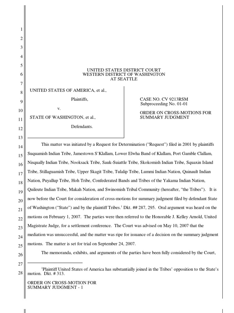 Culvert Case Summary Judgment Summary Judgment Judgment (Law