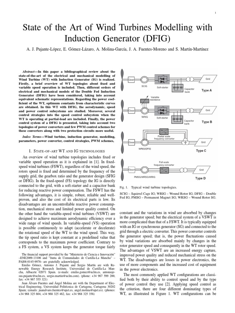 State of The Art of Wind Turbines Modelling With Induction Generator ...