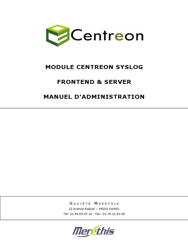 Administration du module Centreon Syslog | PDF | Serveur (Informatique ...