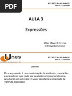 Estrutura de Dados - Aula 3 - Expressoes