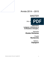 Brochure Master Recherche Espagnol 2014 2015