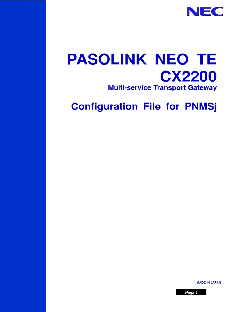 CX2200 - Ver2.3 - PNMSJ Configuration Manual PDF | PDF | Port