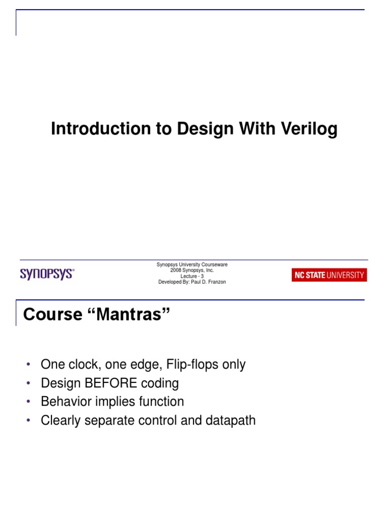 Introduction To Design With Verilog | PDF | Vhdl | Hardware Description ...