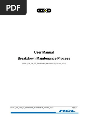 BSNL PM UM 05 Breakdown Maintenance Process V3.0 12042013