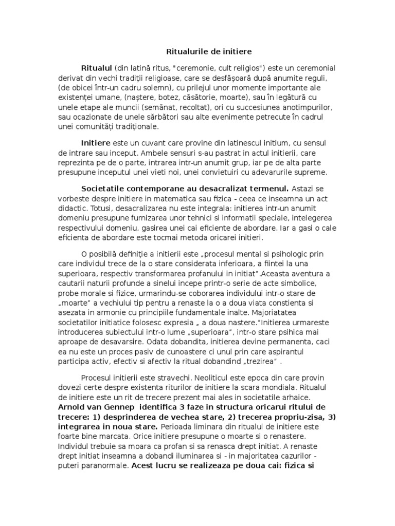 Ritualuri de Initiere | PDF