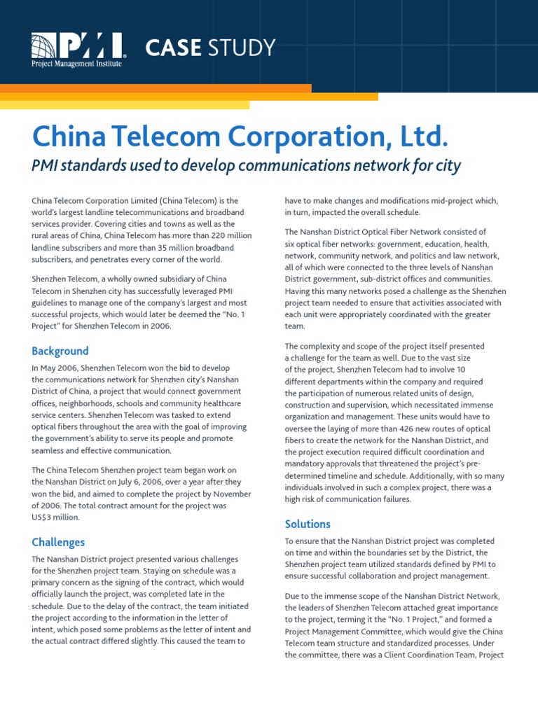 China Telecom Corporation, LTD.: Case Study | PDF | Computers