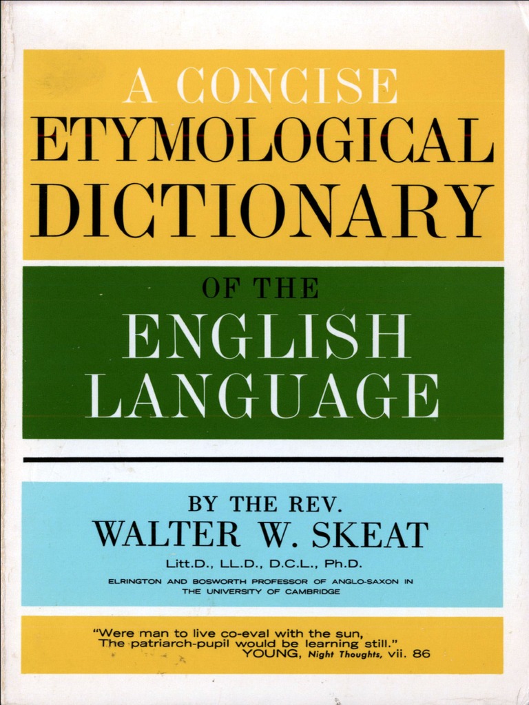 Concise Etymological Dictionary Dictionary English Language