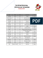 2015 Soccer Schedule