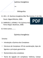 Química Inorgânica: Ligação Química e Estrutura Molecular