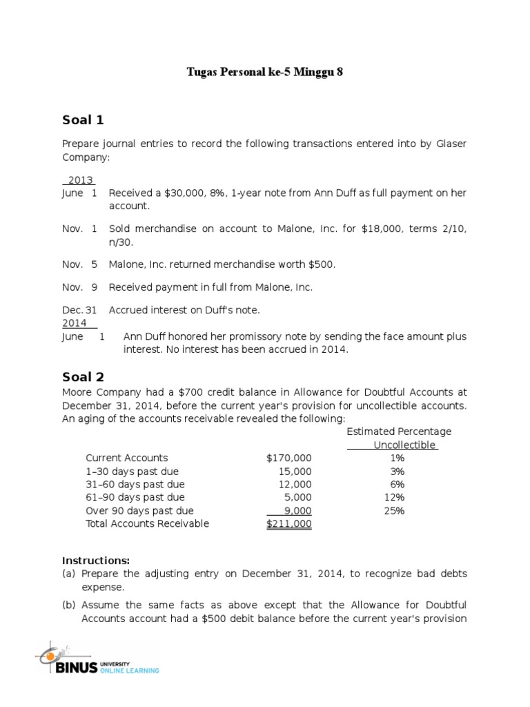 0254j Tp5 P8 R2 Bad Debt Debits And Credits