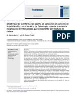 2013 Efectividad de La Información Escrita de Calidad en El Aumento de La Satisfacción Con El Servicio de Fisioterapia Durante La Estancia Hospitalaria