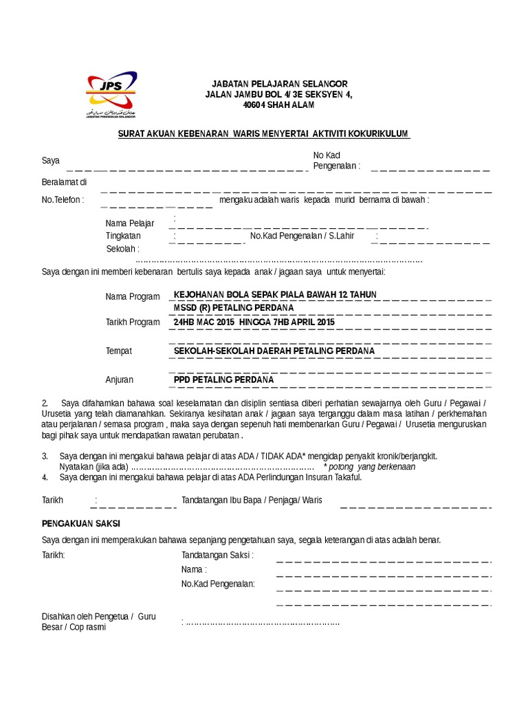 Surat Kebenaran Masukkan Ke Dalam Satu Akuan