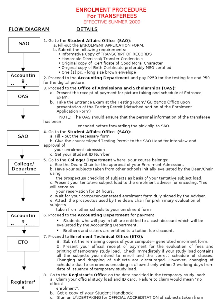 Transfer Student Enrollment Guide | PDF | Business