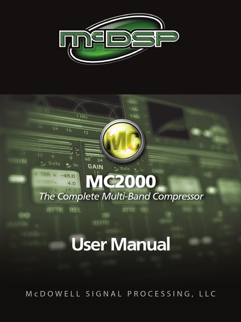 MCDSP MC2000 PlugIn Manual PDF Installation Programs