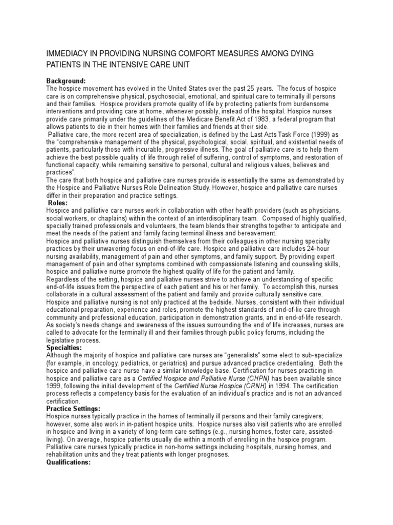 Roles Palliative Care End Of Life Care