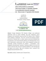 Ana Balan. Medierea Si Mediatorul in Contextul Comunitatii. Academia Sambata - Brancoveanu, 2-5 Septembrie 2010, Romania. Vol II No 1