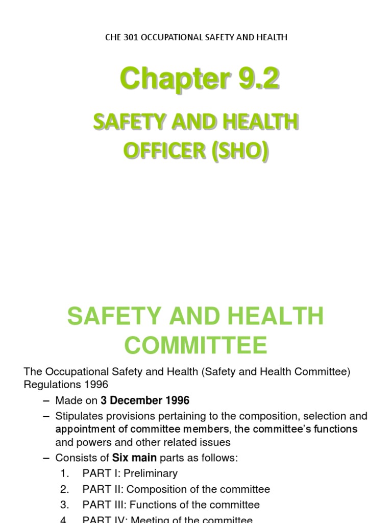 301 Chapter 9.2 Chemical Plant Safety (Revised 2013) Occupational