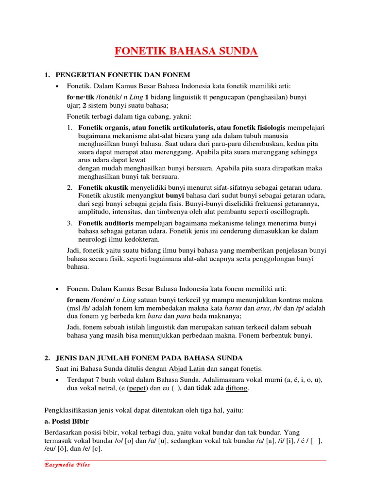 Fonetik Bahasa Sunda
