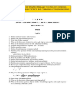 AP7101-Advanced Digital Signal Processing