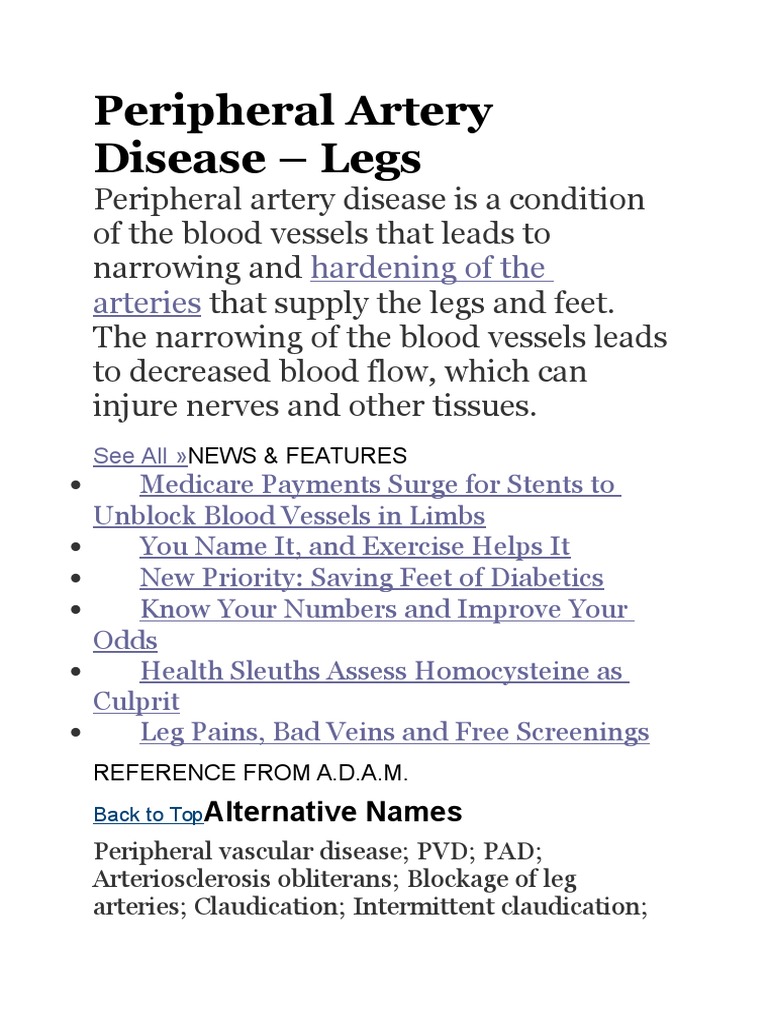Peripheral Artery Disease | PDF | Artery | Hypertension