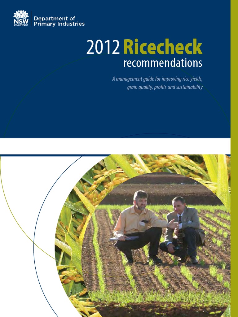 Ricecheck Recommendations 2012 | PDF | Herbicide | Sowing