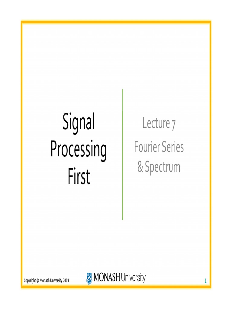 Signal Processing First: Lecture 7 Fourier Series & Spectrum | PDF