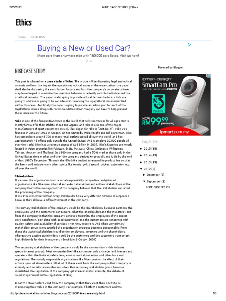 Unethical practices of nike picture