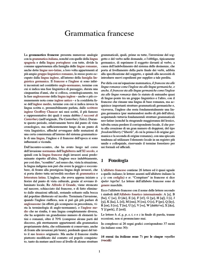 Grammatica Francese Languages Linguistics