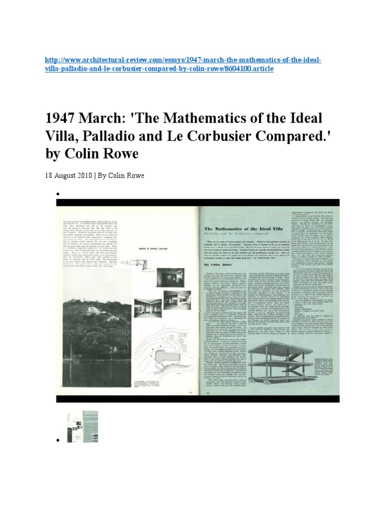 The mathematics of the Ideal Villa: Palladio and Le