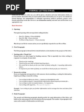 [Formal Letter]