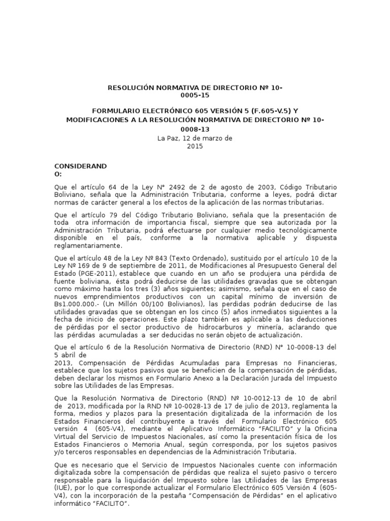 RND10 0005 15 | PDF | Contribuyente | Impuestos