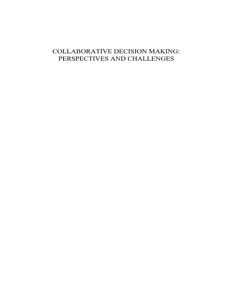 Collaborative Decision Making - Perspectives and Challenges (F. Ravat ...