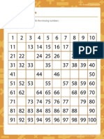 The Missing Ones: Fill in The Hundreds Chart With The Missing Numbers