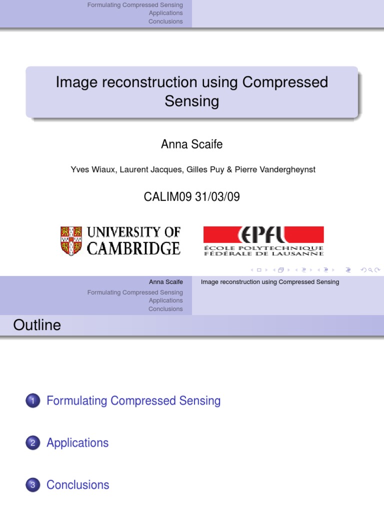 Image Reconstruction by CS PDF Basis (Linear Algebra) Signal