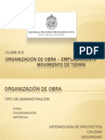 Clase N°2 - Organización, Emplazamiento, Movimiento Tierras