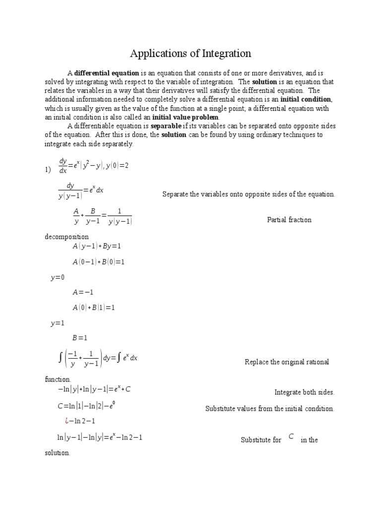 Applications of Integration | PDF