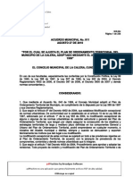 Acuerdo N - 011 Del 27 de Agosto de 2010-Me - La Calera Cundinamarca