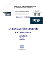 UNESCO Informe Educacion Superior en Colombia 2002