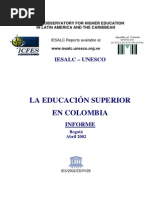 UNESCO Informe Educacion Superior en Colombia 2002
