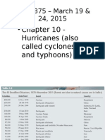 GLGY 375 - March 19 & 24, 2015: - Chapter 10 - Hurricanes (Also Called Cyclones and Typhoons)