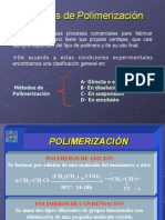 Tecnología de plásticos. Métodos de polimerización