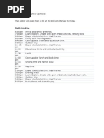 Daily Program Outline for ECD Centre | PDF | Learning | Cognition