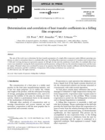 Determination and Correlation of Heat Transfer Coefficients in a Falling Film Evaporator